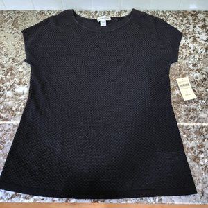 Coldwater Creek Black Knit Top Size S 8
